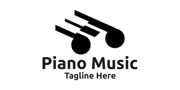 Vetor design de logotipo para piano notas de música instrumentos modelos de design de logotipio símbolos ideias criativas