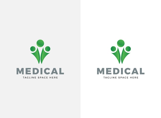 Vetor design de logotipo plano médico de saúde