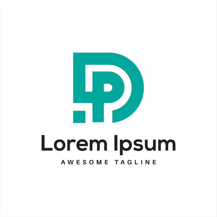 Vetor design de logotipo posterior da dp