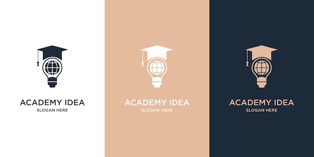Vetor design de logotipo premium da creative academy idea.