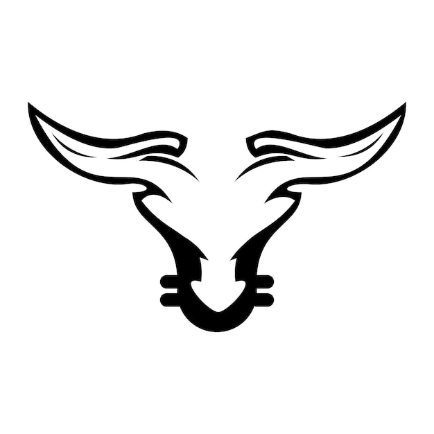 Vetor design de logotipo premium de bife abstrato de vaca símbolo de ícone de linha de chifres de touro criativos