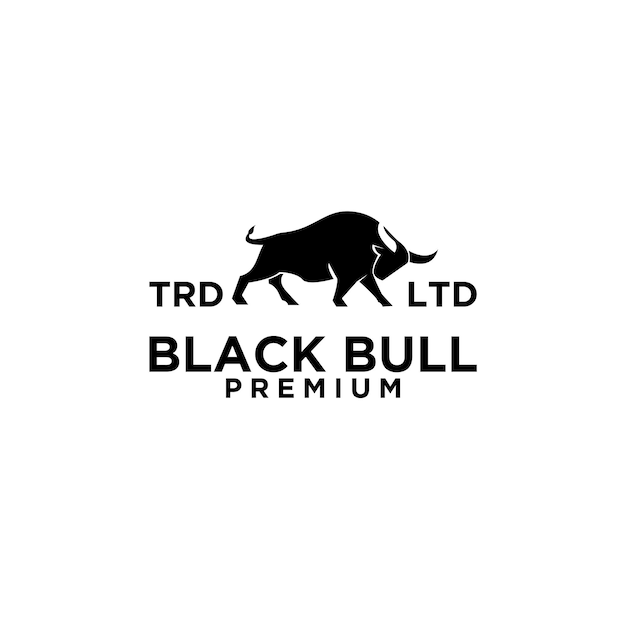 Design de logotipo premium de touro negro