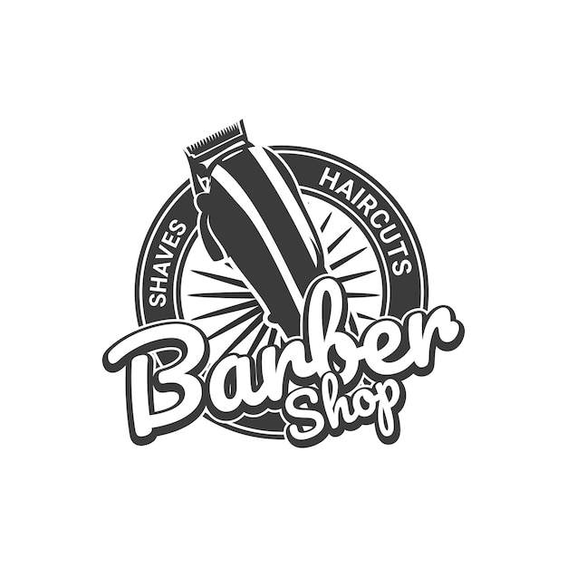 Design de logotipo profissional para estilo retrô vintage de barbearia