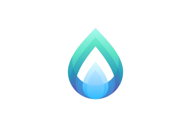 Design de logotipo simples de gota de água natural