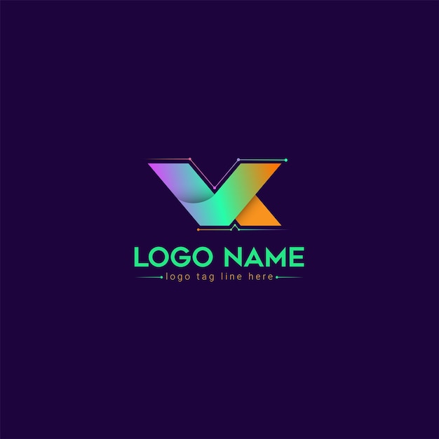 Vetor design de logotipo simples moderno personalizado vk