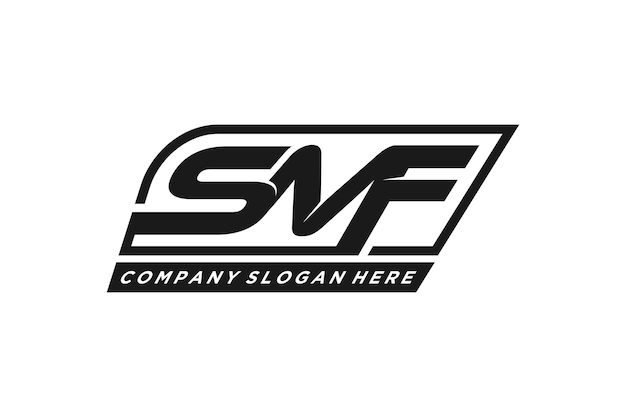 Design de logotipo smf inicial retangular