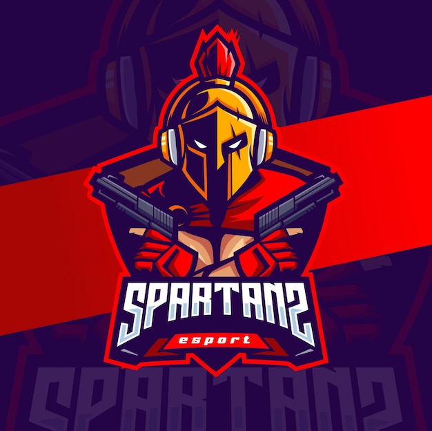 Design de logotipo spartan mascote esport