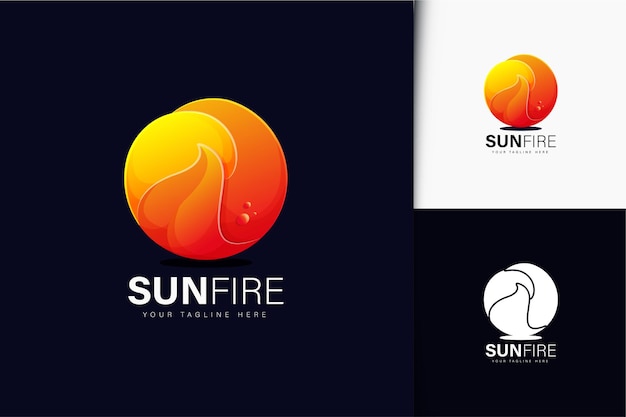 Design de logotipo sun fire com gradiente