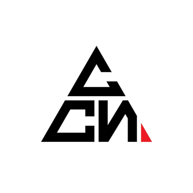 Design de logotipo triangular CCN com forma de triângulo CCN triângulo design de logotipo monograma CCN triángulo vetor modelo de logotipo com cor vermelha CCN logotipo triangle simples elegante e luxuoso