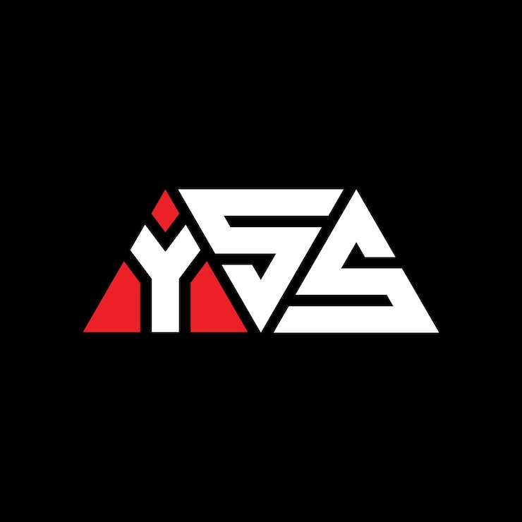Vetor design de logotipo triangular com forma de triângulo yss triângulo design de logotipo yss monograma triângulo vetor modelo de logotipo com cor vermelha yss logotipo triangular simples elegante e luxuoso logotipo yss