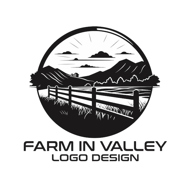 Vetor design de logotipo vetorial da farm in valley