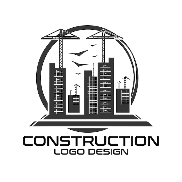 Vetor design de logotipo vetorial de construção