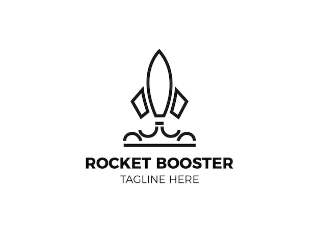 Design de logotipo vetorial de lançamento de tecnologia de avanço de foguete
