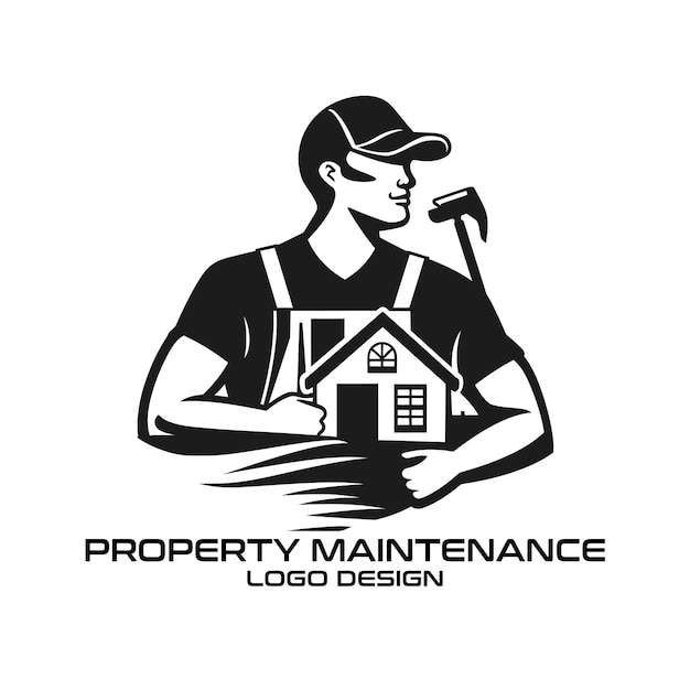 Design de logotipo vetorial de manutenção de propriedades