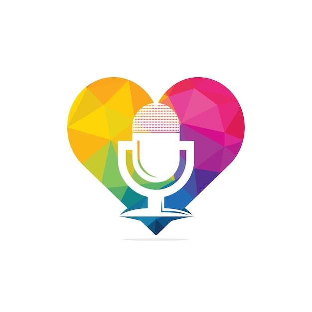 Design de logotipo vetorial de podcast de amor