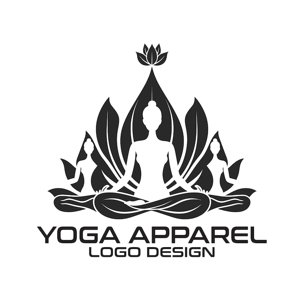 Design de logotipo vetorial de roupas de ioga