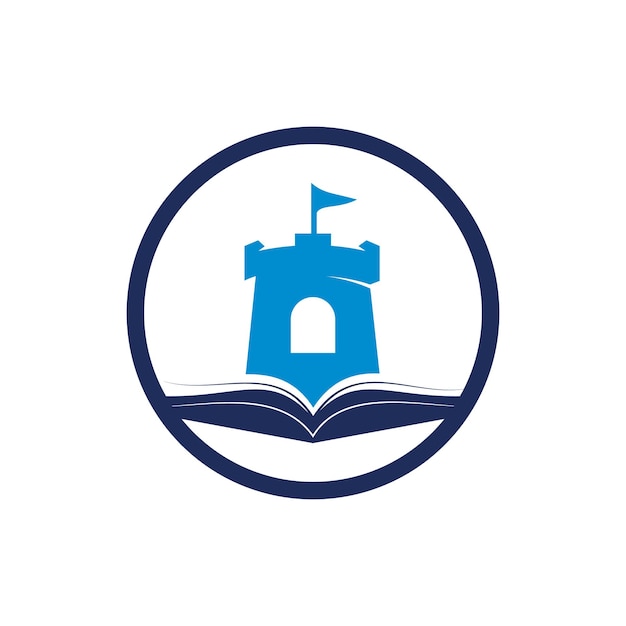 Design de logotipo vetorial do livro do castelo