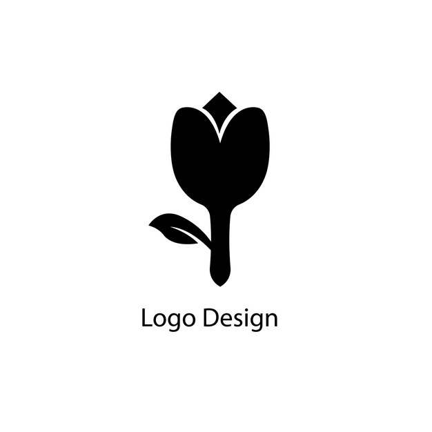 Vetor design de logotipo vetorial mínimo de flor