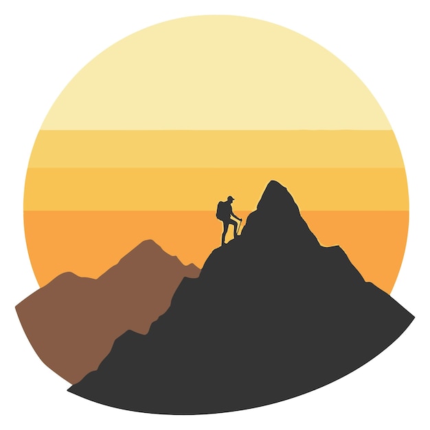 Design de logotipo vetorial para um alpinista