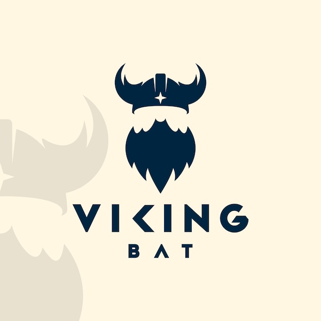 Vetor design de logotipo viking. símbolo de guerreiro nórdico. emblema do nórdico com chifres. ícone de cabeça de homem bárbaro