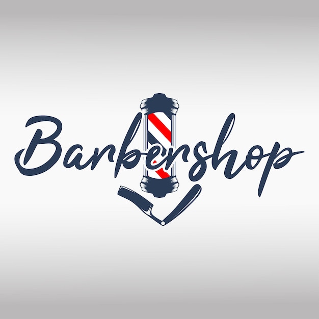 Design de logotipo vintage de barbearia cavalheiro