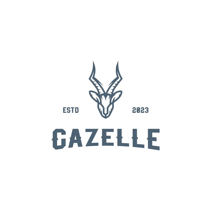 Vetor design de logotipo vintage de gazela vetorial