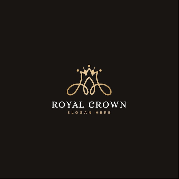 Design de logotipo vintage king queen royal crown