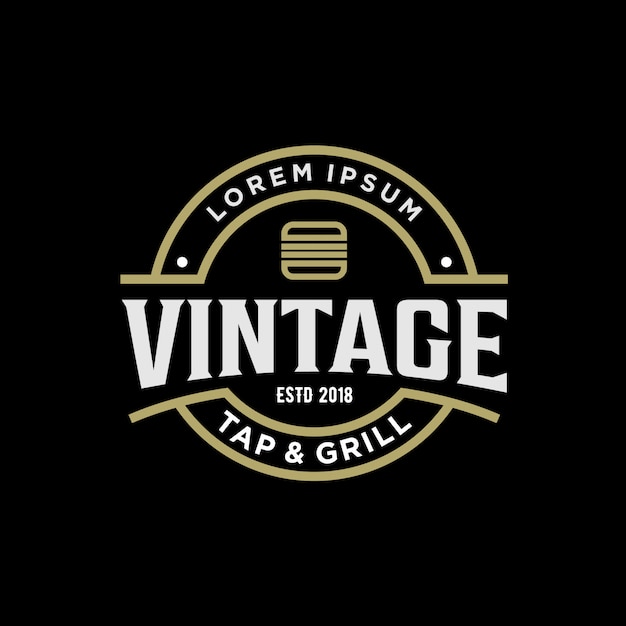 Design de logotipo vintage para hambúrguer