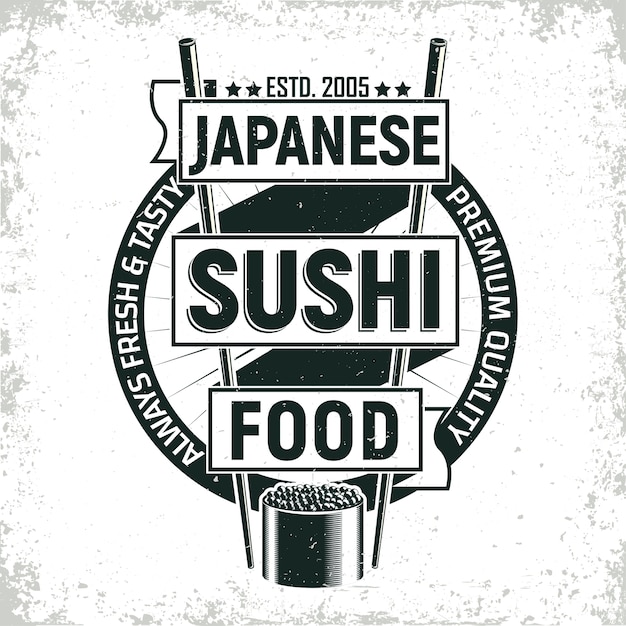 Design de logotipo vintage sushi bar