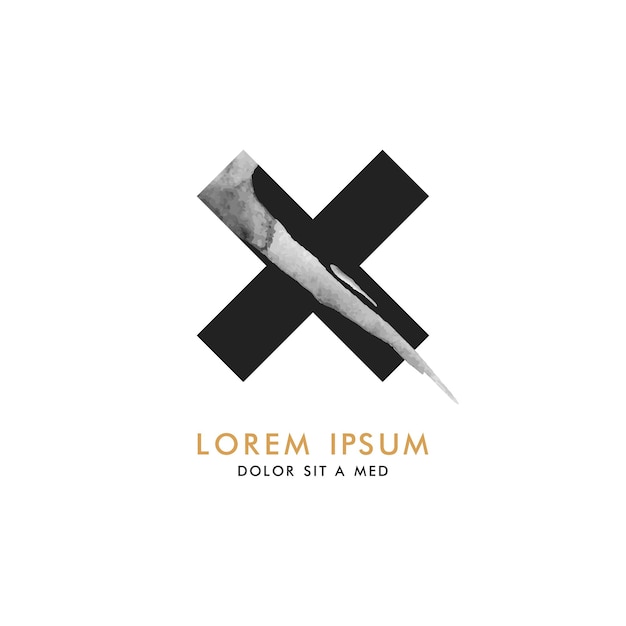 Vetor design de logotipo watercolor cross modelo para cartões de convite de roupas de designfundosmarcarótulo com lugar para textocores da modaestilo minimalista contemporâneo