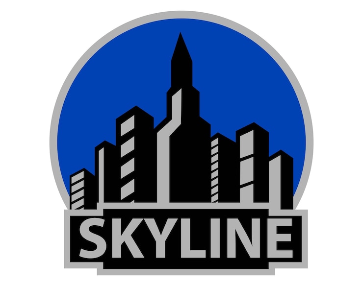 Vetor design de logotipo web skyline. conceito de logotipo urbano, cidade e edifício.