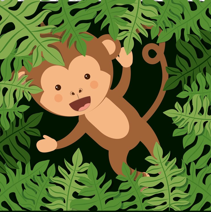 Vetor design de macaco bonito