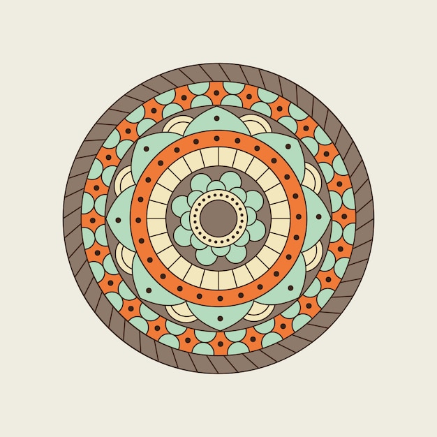 Design de mandala colorida indiano circular
