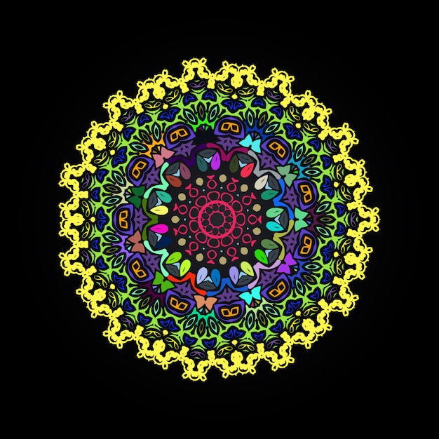 Design de mandala colorida