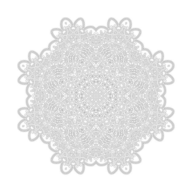 Design de mandala de arte de linha elegante