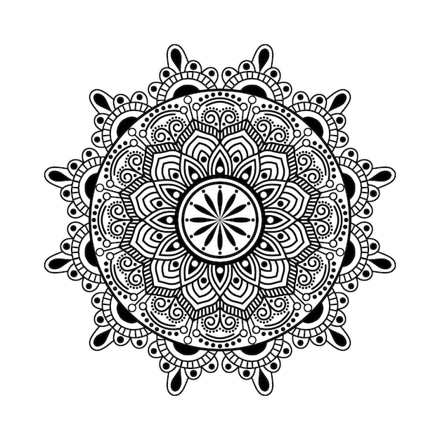 Design de mandala de cores pretas para impressão, pôster, capa, folheto, panfleto, banner, capa de livro. mandala