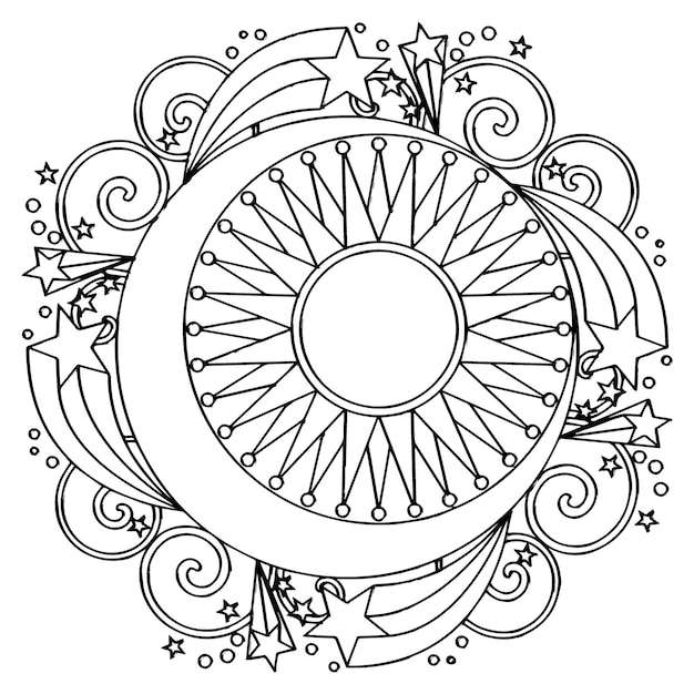 design de mandala de cricle balck vector design rangoli grátis