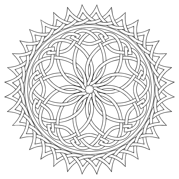 design de mandala de cricle balck vector design rangoli grátis