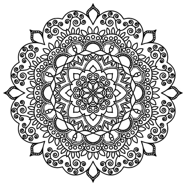 design de mandala de cricle balck vector design rangoli grátis