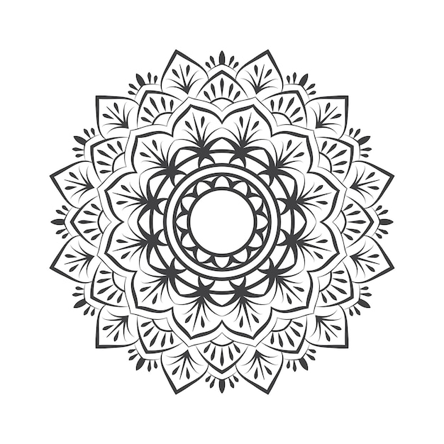 Design de mandala de elementos florais em vetor