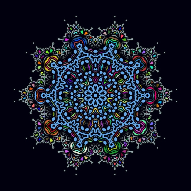 Vetor design de mandala de luxo colorido