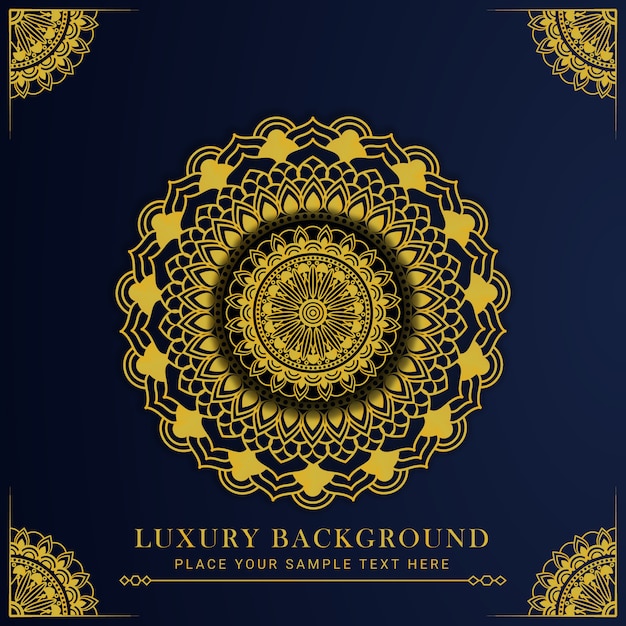 Design de mandala de luxo com estilo oriental islâmico árabe de arabesco dourado