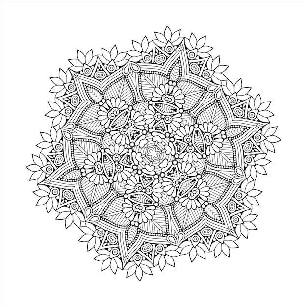 Design de mandala de luxo para planos de fundo e páginas para colorir