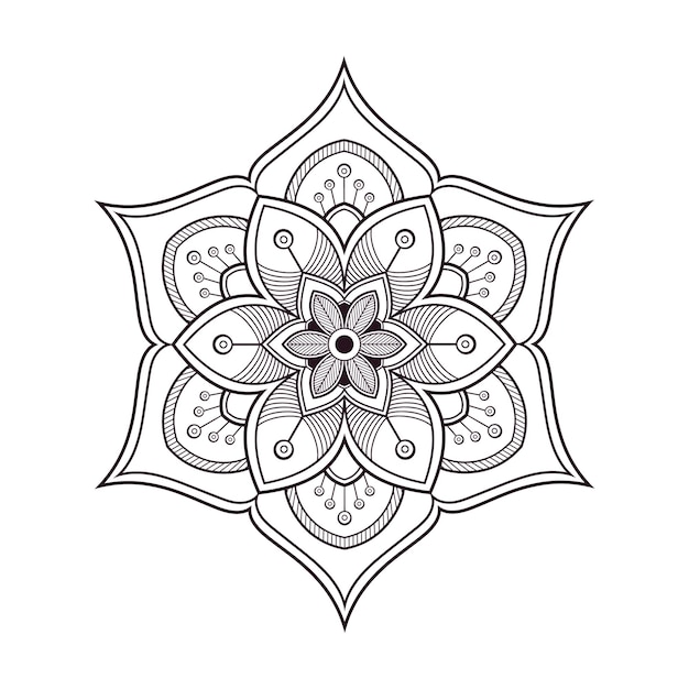 Design de mandala floral padrão ornamental para colorir página