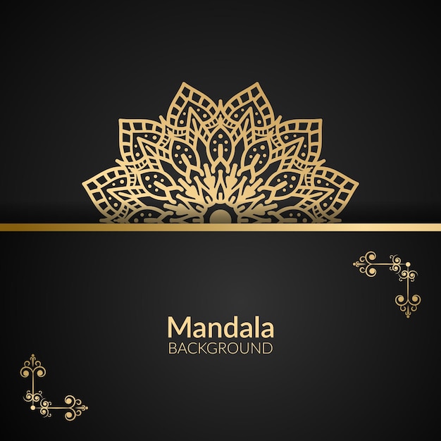 Design de mandala ornamental de luxo em fundo escuro