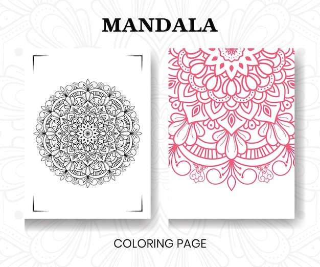 Design de mandala ornamental de luxo para livro de colorir e plano de fundo