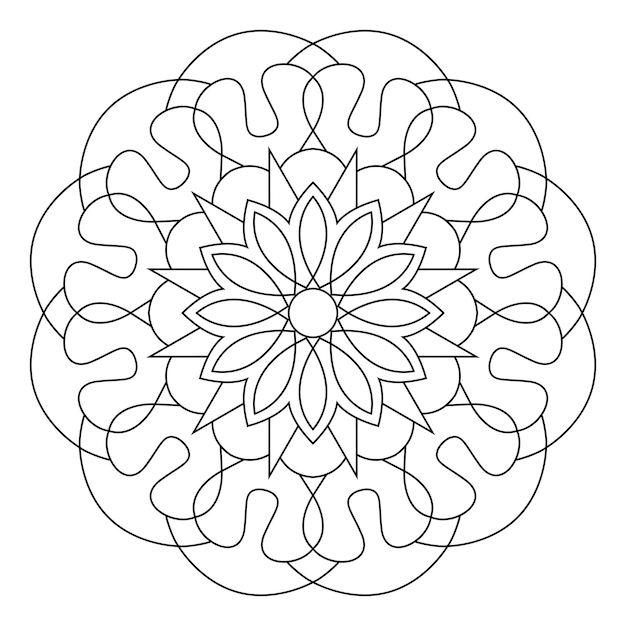 Design de mandala para colorir ornamento redondo decorativo para colorir logotipo de ioga padrão de terapia anti-stress