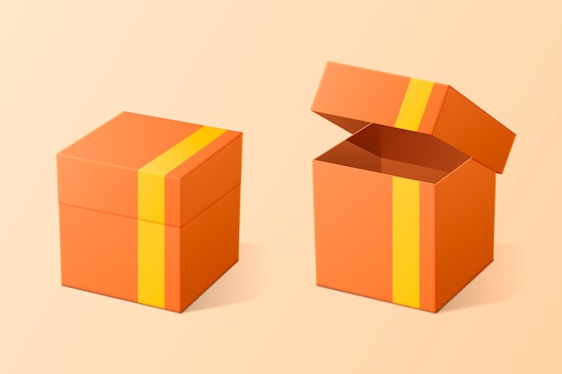 Design de maquete de caixa de cubo realista