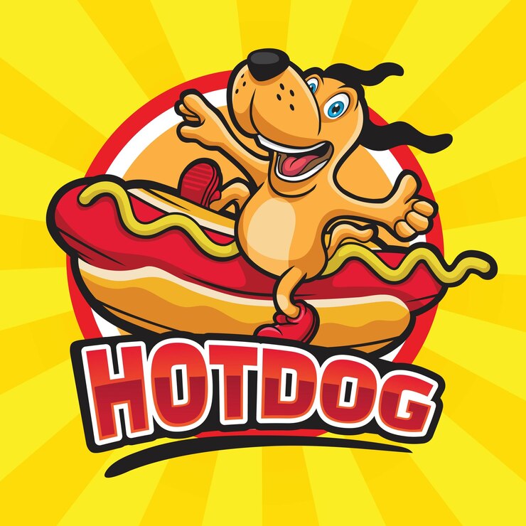 Vetor design de mascote de cachorro-quente para se livrar de cachorro