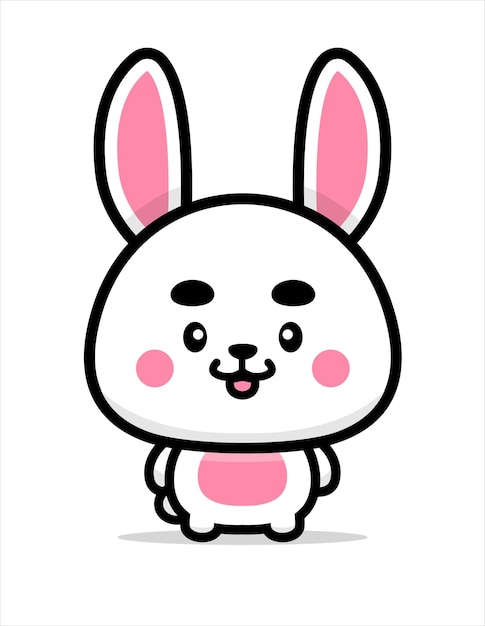 Vetor design de mascote de coelho fofo